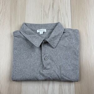 Sunspel Mens Gray England 1860 Collared Short Sleeve Polo Golf Shirt Size M